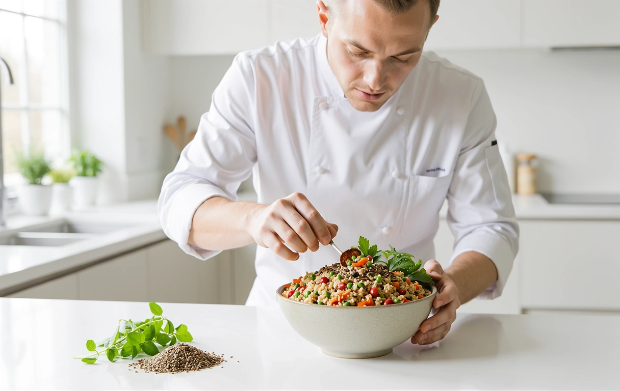 Zubereitung einer Bowl in unserer Küche